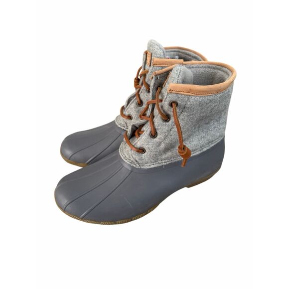 Sperry Saltwater Quilted Waterproof Gray Rain Duck Boots Size 8.5 - Picture 4 of 8